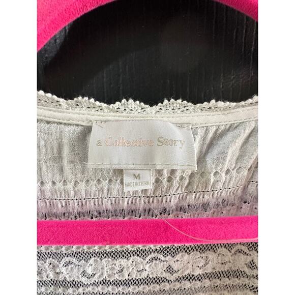 A Collective Story Women's White Ebba Eyelet Lace Maxi Dress Size Medium - Picture 5 of 11